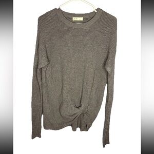 Rielle Womens Pullover Grey Sweater Top Size Large